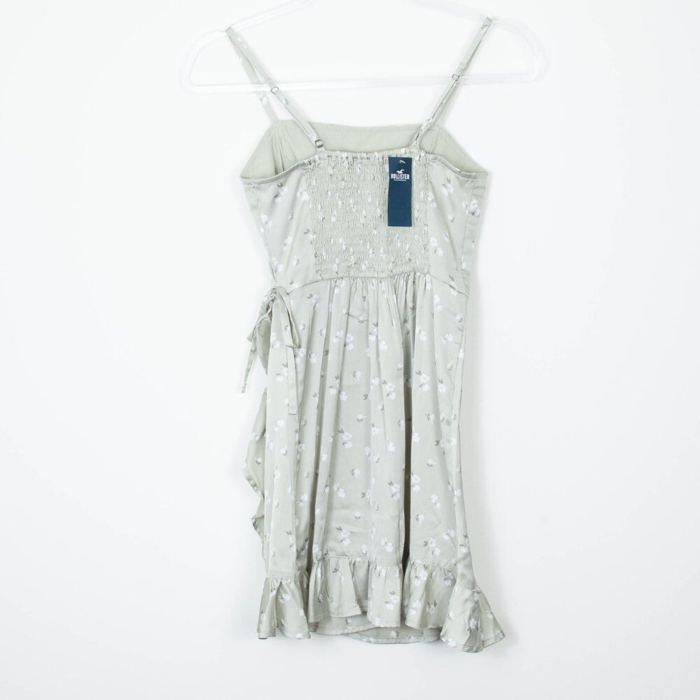 Hollister Satin Floral Faux Wrap Dress Womens Size XS NWT - Picture 7 of 9